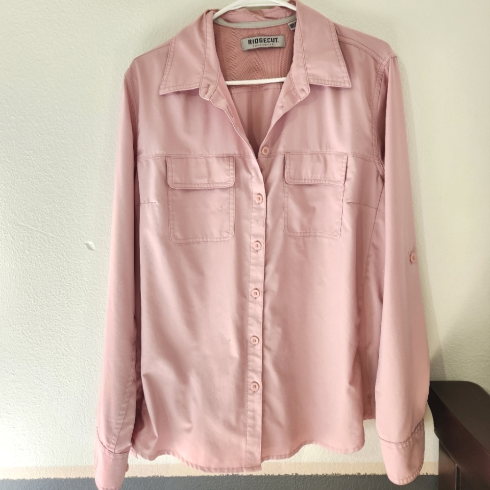 Pink button down shirt